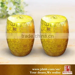 Top Grade Golden Glazed Shinning Ceramic Stools of Bed Room Furniture thumbnail-1