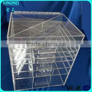 Pop Clear Acrylic Cosmetic Jewelry Display Organizer Box With 7 Drawers& Top Lid thumbnail-1