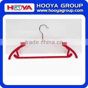46*23CM 5pcs/set Camber Shape Velvet Flocking Clothes Hanger as Customized Colour thumbnail-2