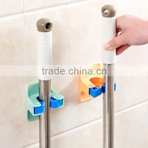 Wall Mounted Mop Clip Strong Adhesive Multi-functional Mop/Broom Hangers Rack Holders Storage & Home Organization thumbnail-4