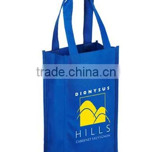 Custom Logo Printed Non Woven Bag for 2 Wine Bottles thumbnail-1