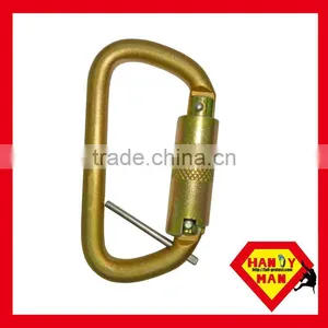 Captive Pin Steel D Scaffolding Triple Lock Rescue Carabiner Hook thumbnail-1