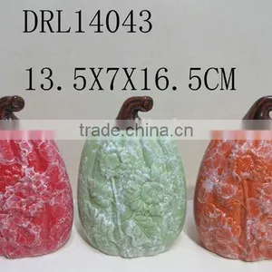 Holloween Flower Pattern on Ceramic Pumpkin Festive Decorations thumbnail-6
