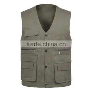 Men's Plus Size Fishing Jacket Vest and Outdoor Casual Multi-pocket Waistcoat Men Hot Sale thumbnail-1