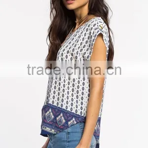 100% Polyester Rounded Hem Girls Full Print t Shirt thumbnail-3