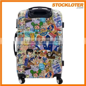150704f Print Luggage Women Travel Suitcase ABS PC Universal Wheels Suitcase Inventory thumbnail-1
