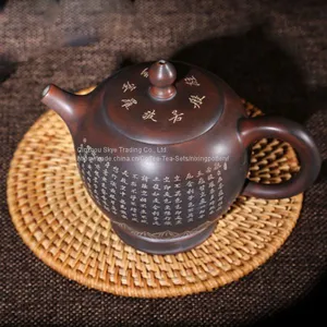 Purple Clay Chinese Nixing Pottery 260ml Buddha Lamp Teapot Master Making Tea Pot Pure Handmade Tea Ware thumbnail-2