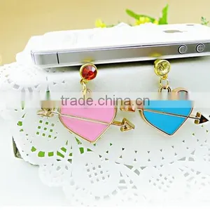 OEM Fashion 2d/3d Heart Cell Phone Earphone Anti Dust Plug for Iphone/Samsung/htc/ipad thumbnail-2