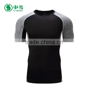 Fashion Design 100% Polyester Quick Dry Gym Wear Men Short Sleeve Fitness T Shirt thumbnail-2