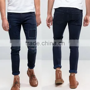 2017 New Pattern Patch Jeans for Men OEM Wholesale High Quality Logo Custom Design Men Jeans thumbnail-1