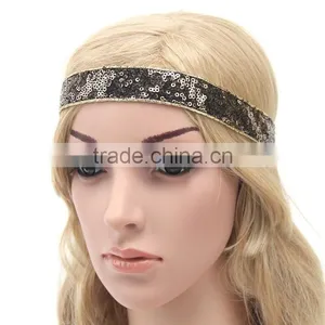 F20072N Hot Sale Sequin Grosgrain Hair Ribbon Hight Quality Sequin Ribbon Hair Accessories thumbnail-2