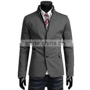 Mens Slim Fit Fashion Cotton Blazer Suit Jacket Black M to 2XL Plus Size Male Blazers Mens Coat thumbnail-1