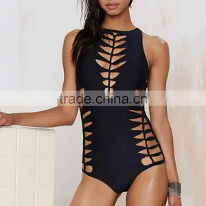 M892 Dingyang Fashion Sexy Black Bandage Hollow Bikini Swimwear thumbnail-1