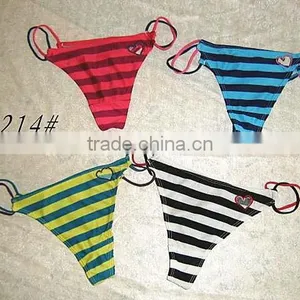 Girls Multiple Color Stripe Nice Sexy Thongs g String Underwear thumbnail-1