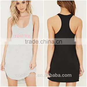Relaxed Fit Sleeveless Custom Printing Women Sexy Night Sleeping Dress With a Racerback thumbnail-1