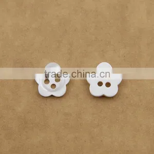 Resin Material Pearl White 2-Holes Flower Fancy Shirt Button For Ladies thumbnail-5
