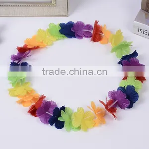 Hot Sale Hawaii Flower Necklaces Hula Lei Garland For Party Dance thumbnail-3