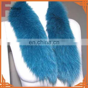 Top Quality Real Fox Fur Trimming Dyed Fox Fur Strips thumbnail-4
