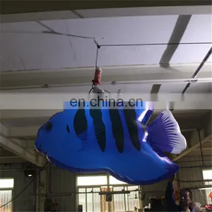 Customized Cartoon Hanging Blue Flying Fish Inflatable Costume for Advertising Decoration thumbnail-2