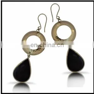 Vintage Stone Studded Drop Earrings thumbnail-1