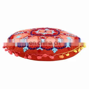 Home Decor Indian Suzani Pillow Cases Embroidered Cushion Cover Cotton Square thumbnail-2