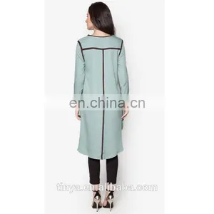 New Model Islamic Abaya Muslim Tunic Dress Tops Long Sleeve Islamic Ladies Blouse thumbnail-3