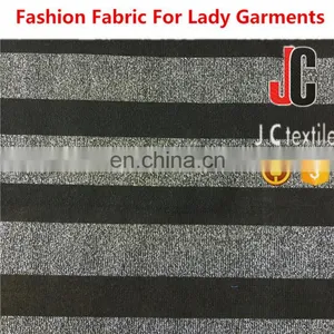 KNITTING WITH SLIVER YARN STRIP FABRIC FOR GIRLS FROCK DRESS thumbnail-1