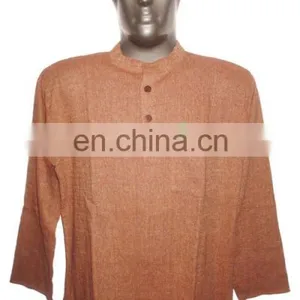 Full Sleeve Long Khadi Yoga Kurta, Size : Chest 46 x Height 34 Inches (medium, Also Available Large, Extra Large) thumbnail-3