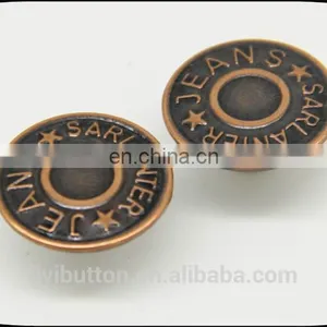 Classic Antique Copper Tin Screw Back Button With High Quality, Custom Logo Metal Button for Jeans thumbnail-1