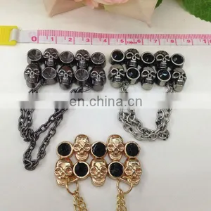 Hot Sell Skull Chain Metal Garment Accessories Sew on Clothing Bags or Shoes thumbnail-1
