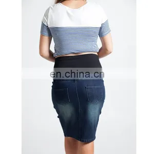 DiZNEW Fashion Plus Size Maternity Stretch Denim Skirt Women thumbnail-3