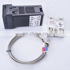 Digital PID Temperature Controller REX-C100 REX C100 Thermostat With 40DA SSR Relay K Thermocouple 1m Probe RKC SSR-40DA thumbnail-5