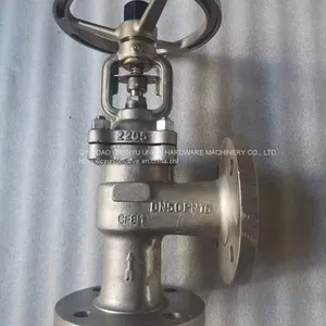 DIN Standard PN16/40 ss BELLOW SEAL ANGLE VALVE thumbnail-1