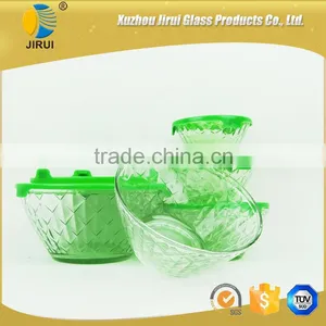 Heat Resistant Green 5 Pcs Glass Bowls Set Quality Choice thumbnail-3