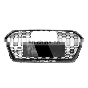 RS4 Carbon Fiber Pattern Grill For Audi A4 B9 S4 Front Bumper Grille High Quality Grill 2017-2019 thumbnail-1