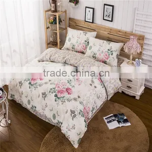 Modern Floral Printed Two Colors Bed Linen Sets 100% Cotton Flat Sheet Set All Size thumbnail-1