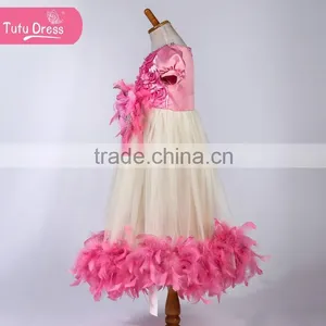 Feather Dress Flower Girl Dress Girls Birthday Dress Feather Dress Flower Girl Dress Baby Dress Couture Birthday Dress Quality Choice thumbnail-3