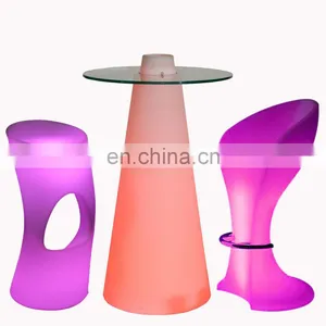 Garden Lights Led Outdoor Chair Set Glow Bar Rechargeable Led Furniture Illuminated Cocktail Table Rechargeable Led Light Table thumbnail-1