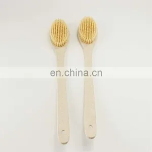Custom Logo Exfoliating Long Handle Wheat Straw Body Brush Back Shower Brush thumbnail-2