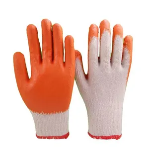 Cotton Thread 10 Gauge Knitted Smooth Latex Palm Coated Safety Work Gloves thumbnail-1