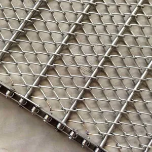Longen Stainless Steel Honeycomb Mesh Belt Welded Construction Heat Resistant Corrosion Resistant for Food Baking Cooling thumbnail-6