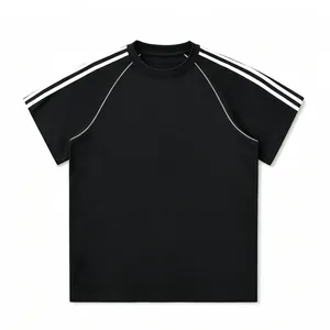 Sport Stripe Short-sleeved T-shirt With Color-block Design for Men thumbnail-2