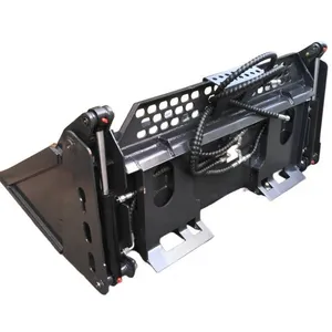 Factory Direct Skid Steer 4 in 1 Bucket OEM Custom Width Cutting Edge Teeth SSQA Mount Bucket Supplier thumbnail-3