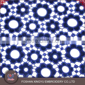 Wholesales Woolen Red/pink/blue Laser Embroidery Design Nets Flower Geometry Style Lace Fabric thumbnail-5