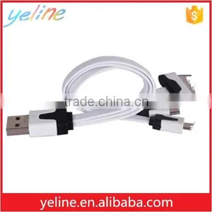 Hottest Selling Colorful Multi Use 3 in 1 Flat USB Cable for Mobile Phone thumbnail-3