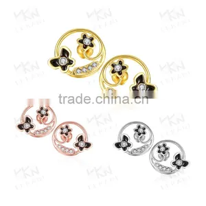 Factory 18K Gold Plated Flower Pattern Women Vintage Tribal Flower Earring thumbnail-1