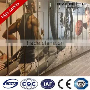 Cheap Price Wooden Color One Door Waterproof Hpl Sports Stadium Locker With Electronic Lock thumbnail-3