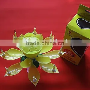 Lotus (flower) Birthday Music Candle thumbnail-1