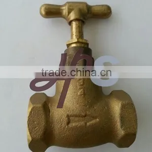 Brass Globe Stop Valve With Steel Wheel thumbnail-2