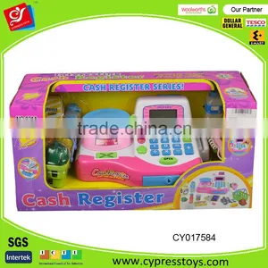Electric Flash Musical Cash Register Toy With Food Basket thumbnail-1